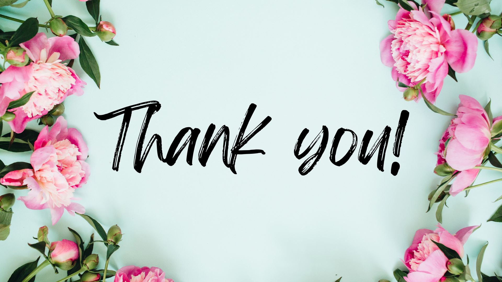 Thank you graphic with flowers